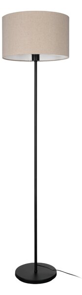 Eglo 900862 FENIGLIA - Moderní stojací lampa s textilním béžovým stínidlem, 1 x E27, Ø 38cm (Béžovo černá stojací lampa nejen do obýváku)