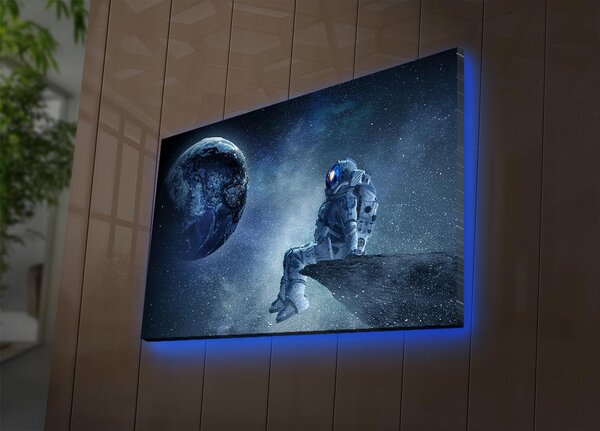 ASIR Nástěnný obraz na plátně ASTRONAUT s led osvětlením 45 cm