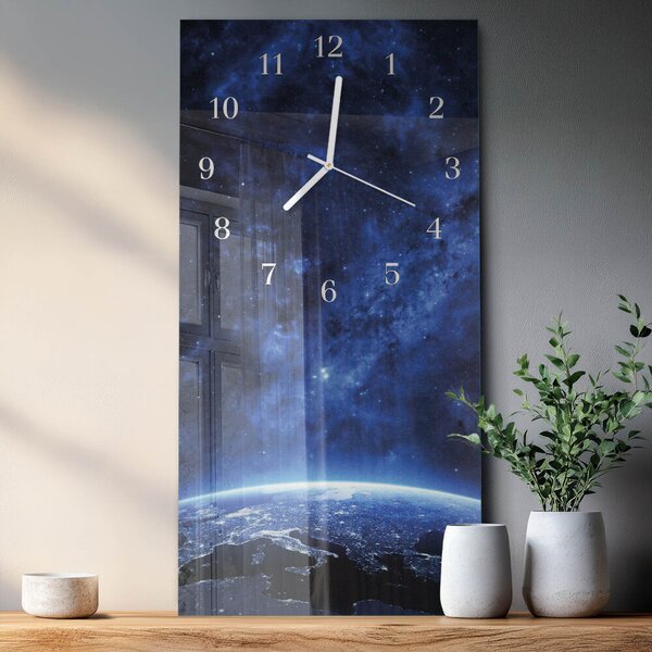 Skleněné hodiny vertikální Weltall zsppb-30x60-00057860