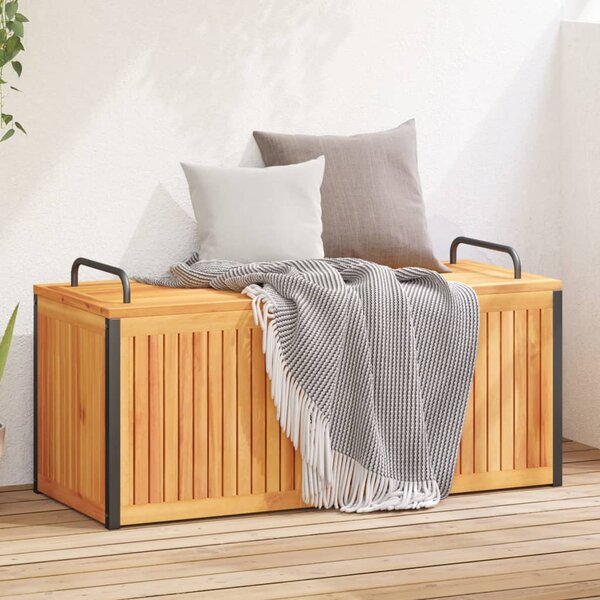 Zahradní box na podušky 110x45x42/53 cm masivní akácie a ocel