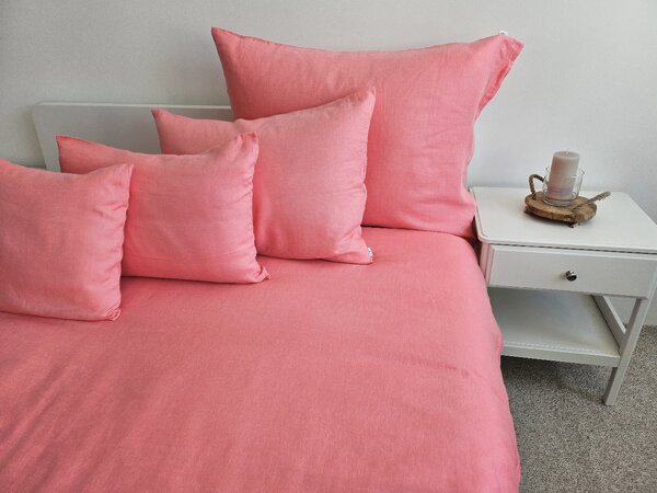 Nelly LEN Super soft - růžový povlak na polštář Rozměr: 30/30 CM ZIP