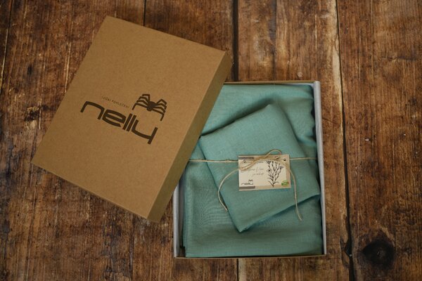 Nelly Lněný povlak na polštář - mint Rozměr: 30/30 CM ZIP
