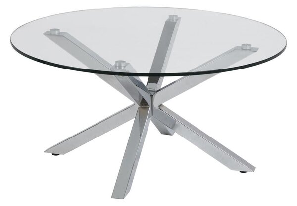 Konferenční stolek LUCA 82 cm čirá/stříbrná