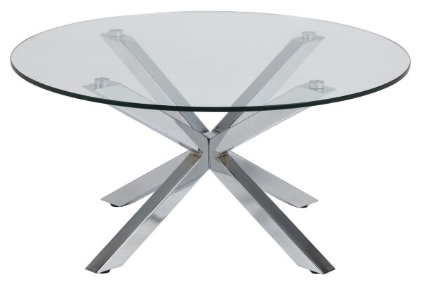 Konferenční stolek LUCA 82 cm čirá/stříbrná