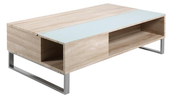 Konferenční stolek se zvedací deskou ENZO 110x60 cm bílá/dub sonoma