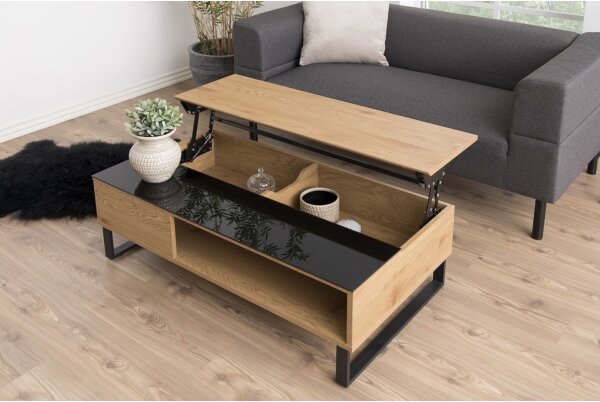 Konferenční stolek se zvedací deskou ENZO 110x60 cm černá/dub