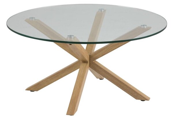 Konferenční stolek LUCA 82 cm čirá/dub