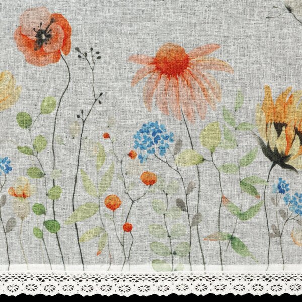 KRÁTKÁ ZÁCLONA NA PÁSCE NATI 150X30 CM KVĚTY