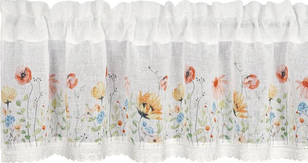 KRÁTKÁ ZÁCLONA NA PÁSCE NATI 150X30 CM KVĚTY