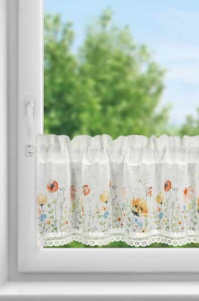 KRÁTKÁ ZÁCLONA NA PÁSCE NATI 150X30 CM KVĚTY