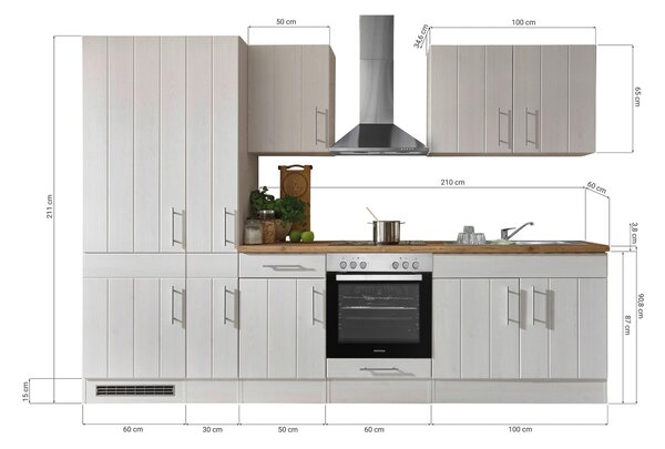 KUCHYŇSKÝ BLOK BEZ SPOTŘEBIČŮ 300 cm Respekta - Online Only kuchyňské linky, Online Only