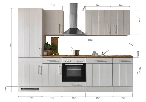 KUCHYŇSKÝ BLOK BEZ SPOTŘEBIČŮ 280 cm Respekta - Online Only kuchyňské linky, Online Only