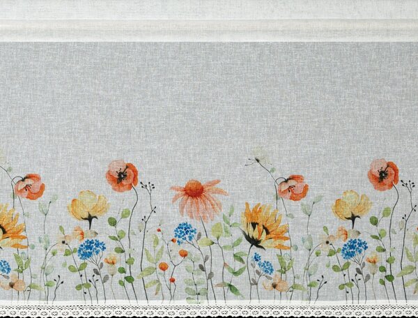 KRÁTKÁ ZÁCLONA NA PÁSCE NATI 150X60 CM KVĚTY
