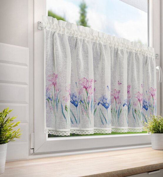 KRÁTKÁ ZÁCLONA NA PÁSCE DOLOREZ 150X60 CM KVĚTY