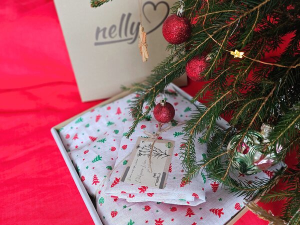 Nelly LEN Super soft - vánoční stromek povlak na polštář Rozměr: 30/30 CM ZIP
