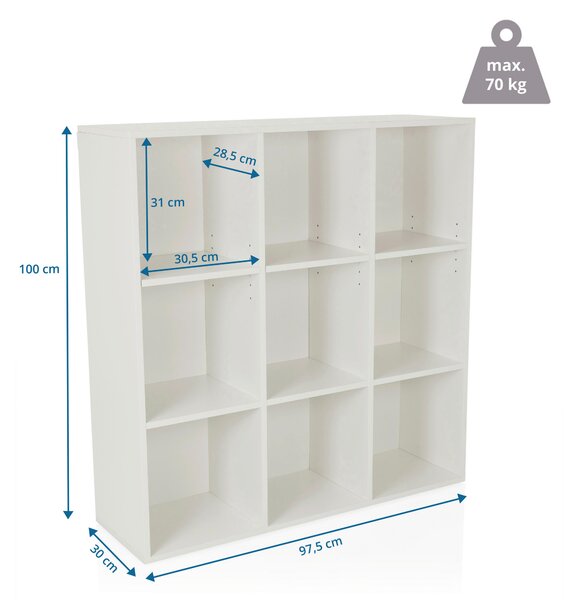 REGÁL, bílá, 97,5/100/30 cm MID.YOU - Online Only regály & police, Online Only