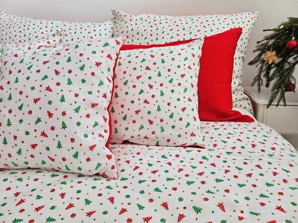 Nelly LEN Super soft - vánoční stromek povlak na polštář Rozměr: 30/30 CM ZIP