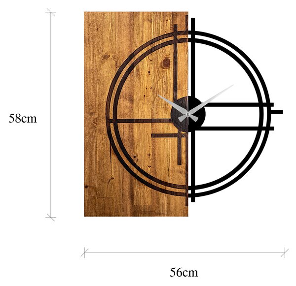 Wallity Nástěnné kovové hodiny LINIE 56 cm dřevo - Doprodej