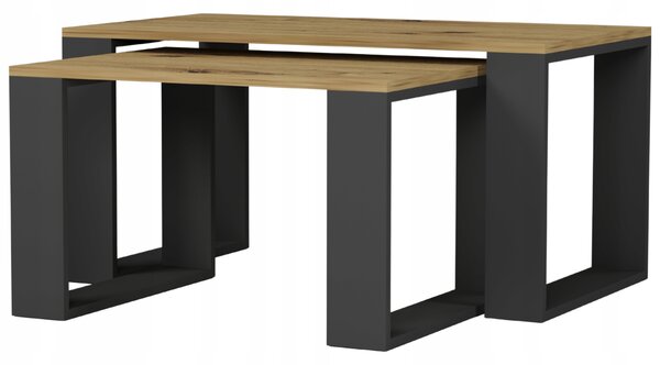 Set 2 ks. konferenčních stolků Ampyr (artisan + antracit)