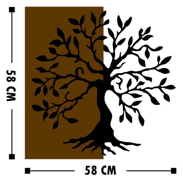 ASIR Nástěnná dekorace STROM kov, ořech
