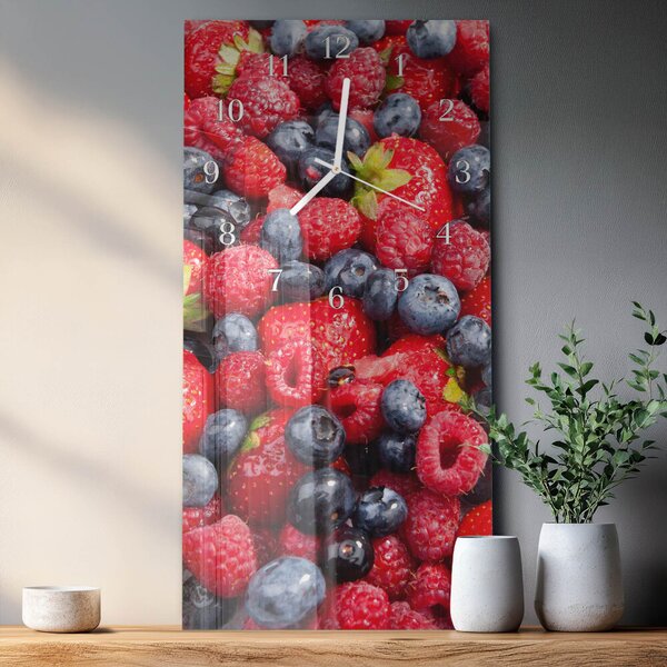 Skleněné hodiny vertikální Směs bobulí zsppb-30x60-00079778
