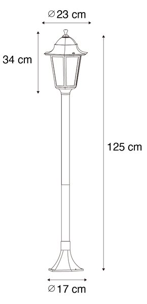 Klasické stojací venkovní svítidlo tmavě zelené 125 cm IP44 - New Orleans