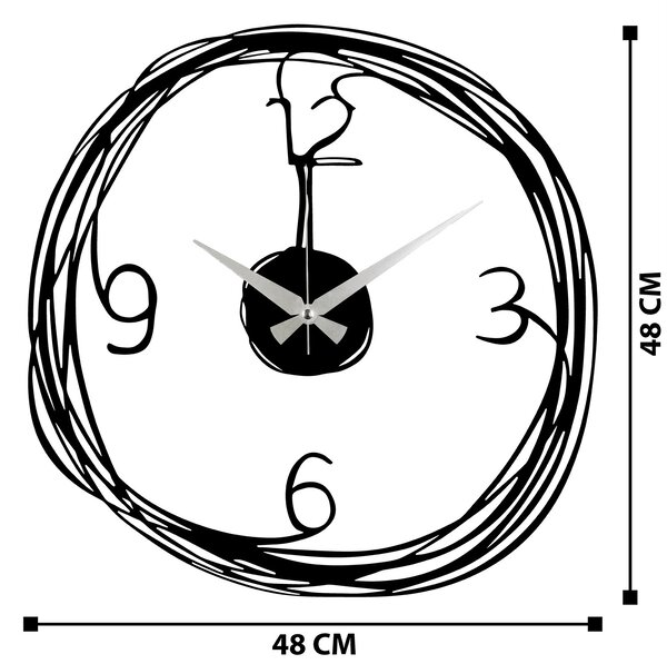 ASIR Kovové nástěnné hodiny 48 cm černé