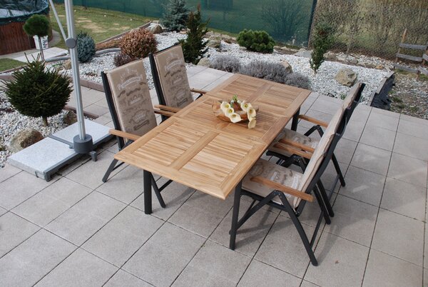 Doppler CONCEPT TEAK zahradní sedací souprava 4+1 antracit