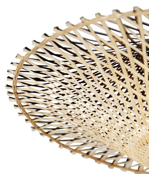 Moderní oblouková lampa bílá orientální stínidlo s bambusem 50 cm - XXL Rina