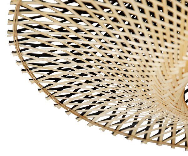 Moderní oblouková lampa černá s orientálním stínítkem a bambusovou konstrukcí 50 cm - XXL Rina