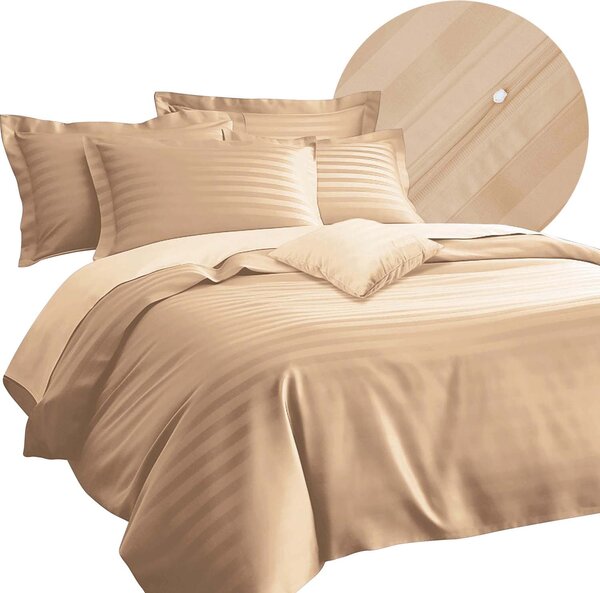 BAMBUSOVÉ LOŽNÍ POVLEČENÍ STRIPE BEIGE 160X200CM, 2KS 70X80CM, 4KS 40X40CM BÉŽOVÁ