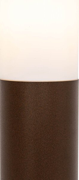 Venkovní lampový sloup rezavohnědý s opálem 80 cm IP44 - Rox