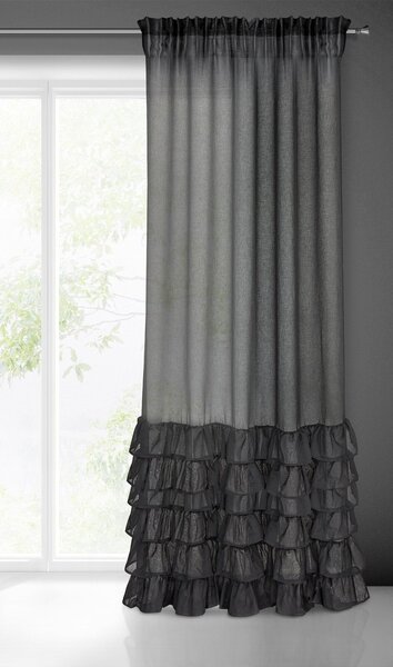 ZÁCLONA NA PÁSCE DOLLY 140X250 CM ČERNÁ