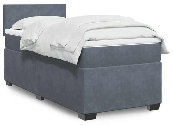 Box spring postel s matrací tmavě šedá 80 x 200 cm samet 3286157