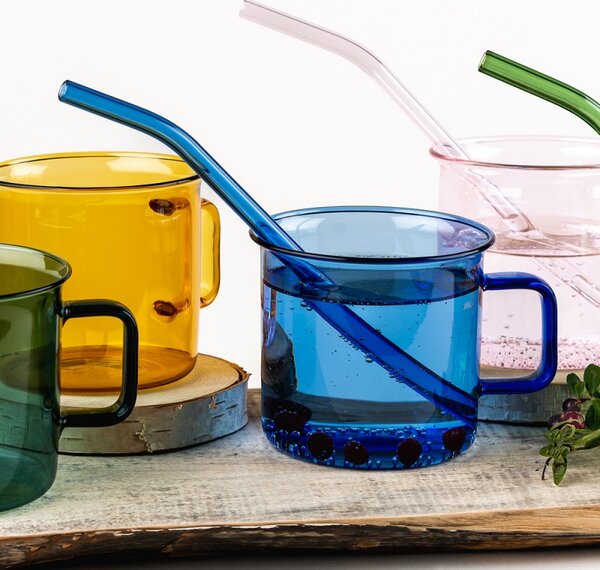 Muurla Hrnek Glass 0,35l, modrý