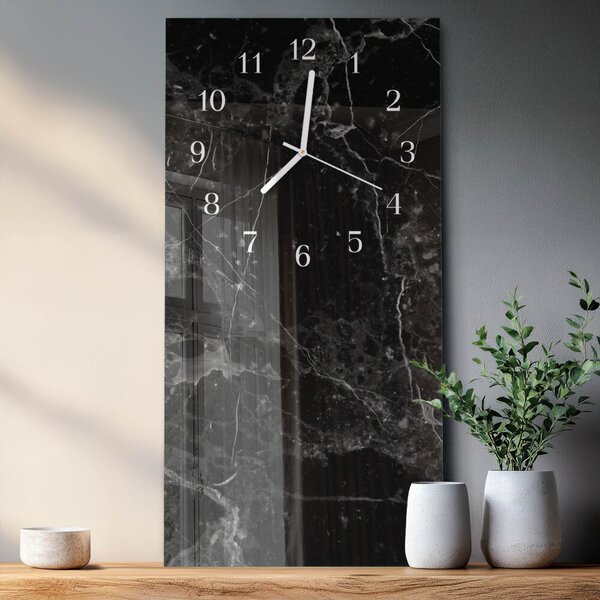 Skleněné hodiny vertikální Grafit zsppb-30x60-00059744
