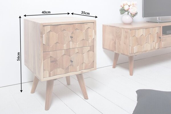 Noční stolek MYSTIKA 40 cm – přírodní