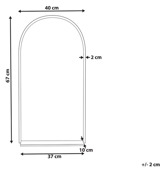 Nástěnné zrcadlo s policí DOMME 40 cm 67 cm Kov Černá