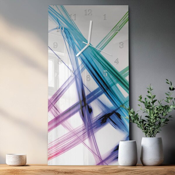Skleněné hodiny vertikální Abstrakce zsppb-30x60-00057638