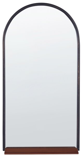 Nástěnné zrcadlo s poličkou 40 x 67 cm černé/ měděné DOMME