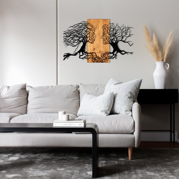 ASIR Nástěnná dekorace STROMY ŽIVOTA 92 cm kov, dřevo