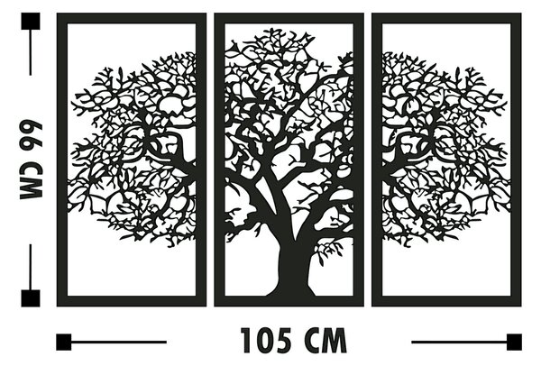 ASIR Nástěnná dřevěná dekorace STROM 105 cm