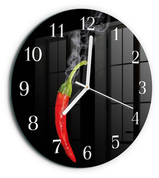 Skleněné hodiny na stěnu Chilli paprička zsob-fi30-00092562