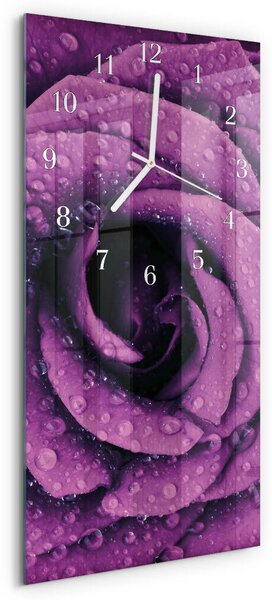 Skleněné hodiny vertikální Růže zsppb-30x60-00079552