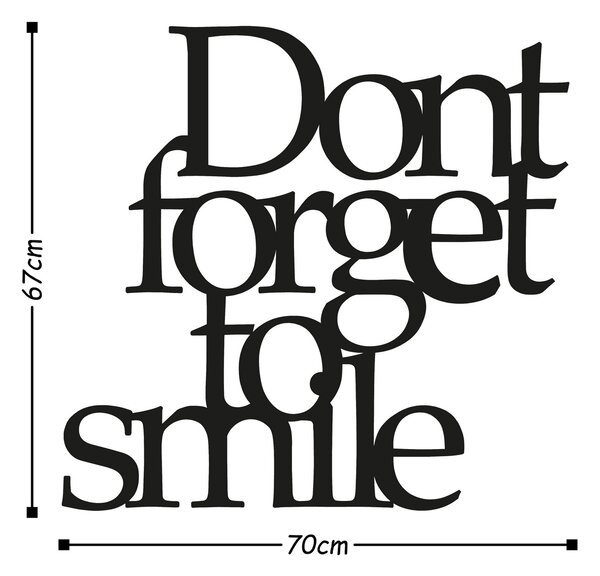 ASIR Kovová nástěnná dekorace DON´T FORGET FOR SMILE 70 cm kov