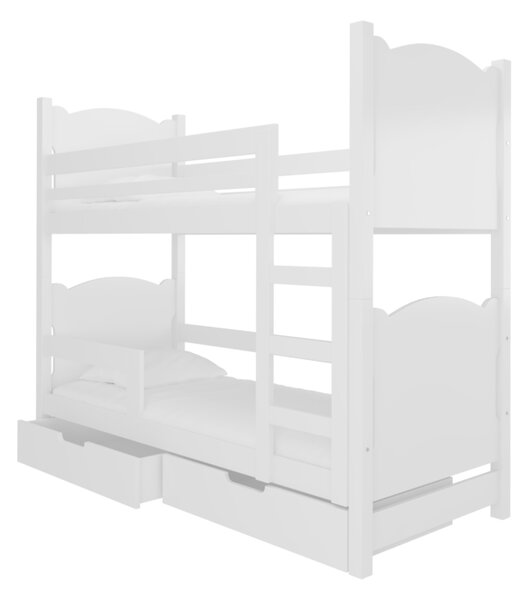 Dětská patrová postel BALADA, 180x75, bílá