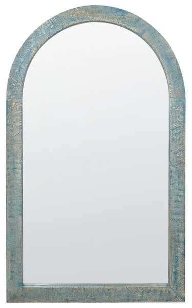 Dřevěné nástěnné zrcadlo 66 x 109 cm modré MELAY