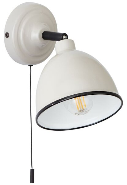 Brilliant 97002/22 TELIO - Nástěnná lampička v šedohnědé barvě taupe, tahový vypínač, 1 x E14 (Nástěnná lampička s tahovým vypínačem)