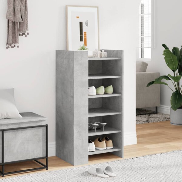 Botník betonově šedý 52 x 37,5 x 100 cm kompozitní dřevo