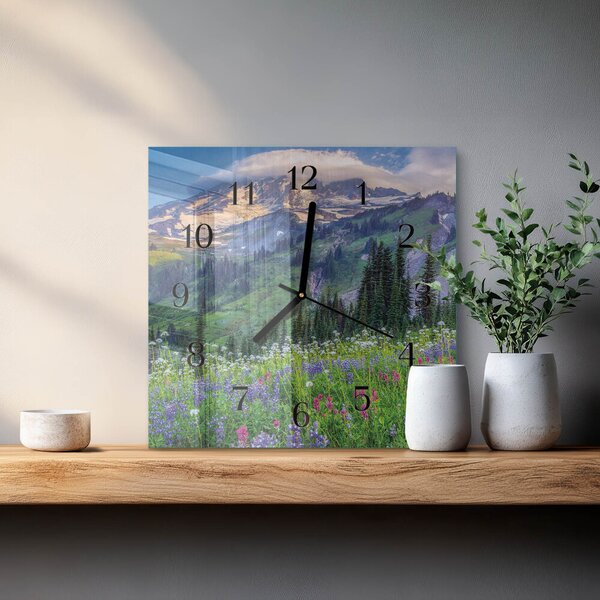 Skleněné hodiny na stěnu Luční hora zskc-30x30-00177834